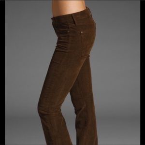 7 for all Mankind Brown Corduroy Mid-Rise Jeans Pants Bootcut Size 31